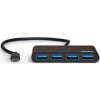 USB-C HUB 4x USB 3.0 Black PORT CONNECT