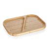 Talíř servírovací 28,5x21x2cm dělený BRILLANTE bambus