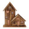 Dekorace DOMKY 29cm LED dřev.HN