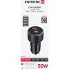 Adaptér 2x USB-C PD 50W SWISSTEN
