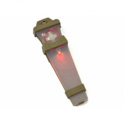 E-LITE - signální svítilna písková, červená LED