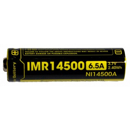 IMR 14500 Li-Mn akumulátor 3,7V / 650mAh, 2,4Wh (6,5A)