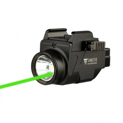 Trustfire GM23S  Taktická  nabíjecí LED svítilna 800lm se zeleným laserem a integrovanou montáží na rail