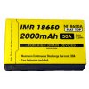IMR 18650 Li-Mn akumulátor 3,6V / 2000mAh, 7,2Wh (30A)