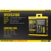NITECORE D4 digitální nabíječka - čtyři nezávislé pozice, nabíjí Li-Ion, Ni-MH, Ni-Cd