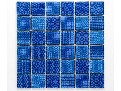 MC48 016 keramická mozaika modrá 48x48mm
