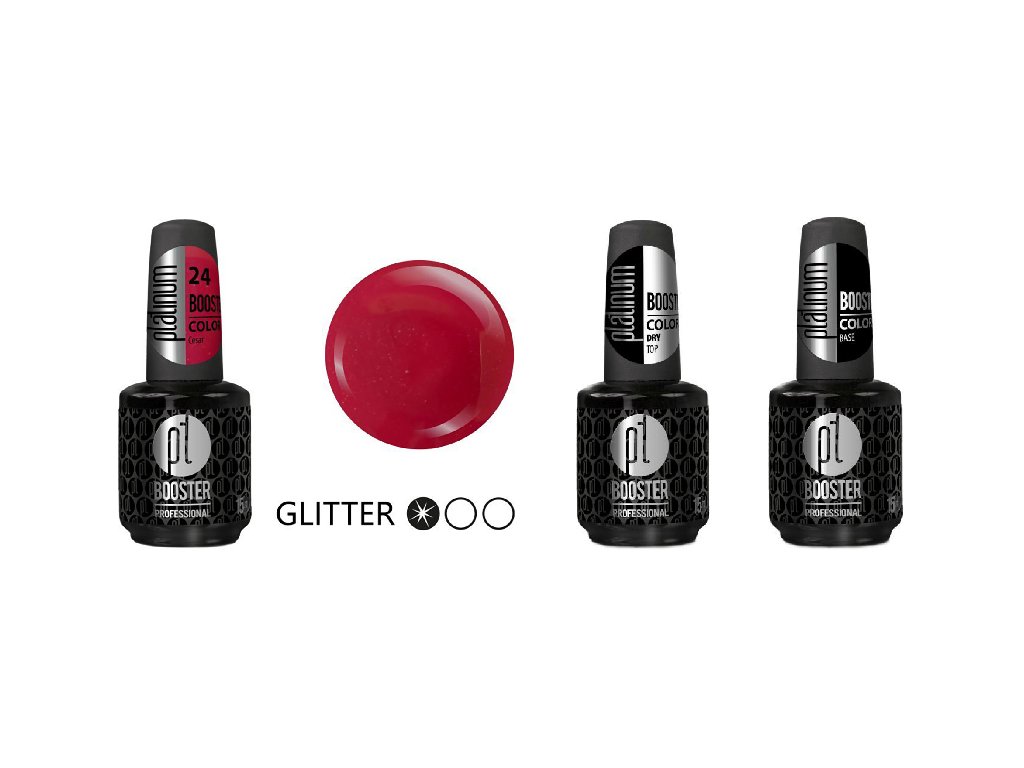 Platinum BỘ QUÀ LED-tech BOOSTER COLOR 3x15ml - Base + DRY Top + Color Cesar (24) + flyer VIE