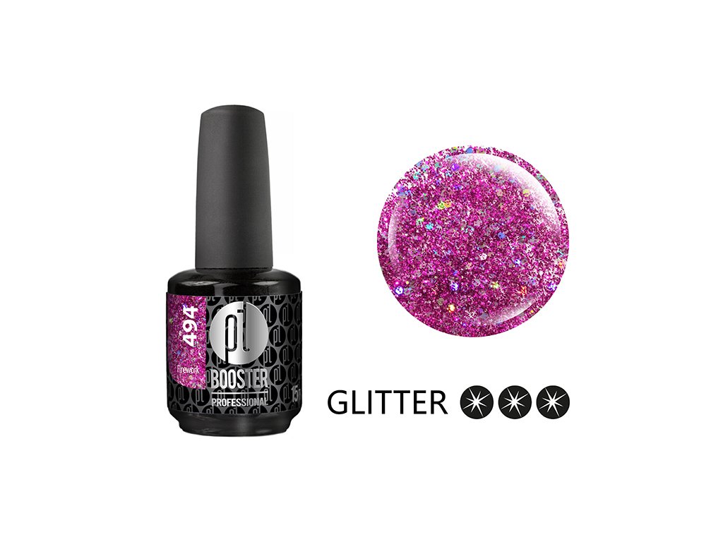 Platinum LED-tech BOOSTER COLOR - Firework (494), 15ml - Gel-lak BEZ PILOVÁNÍ