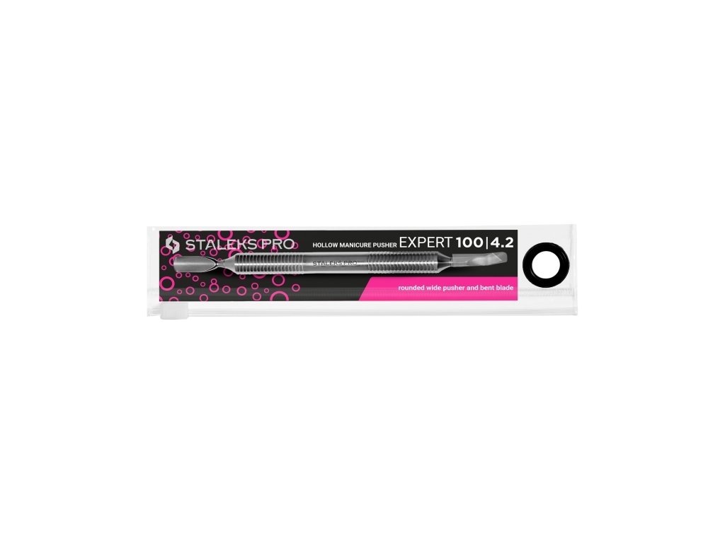 Staleks Hollow manicure pusher EXPERT 100 TYPE 4.2 (rounded pusher and bent blade)