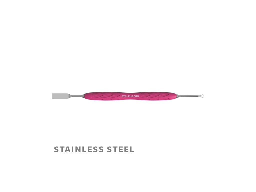 Staleks Manicure pusher with silicone handle UNIQ 11 TYPE 1 (flat straight pusher + ring)