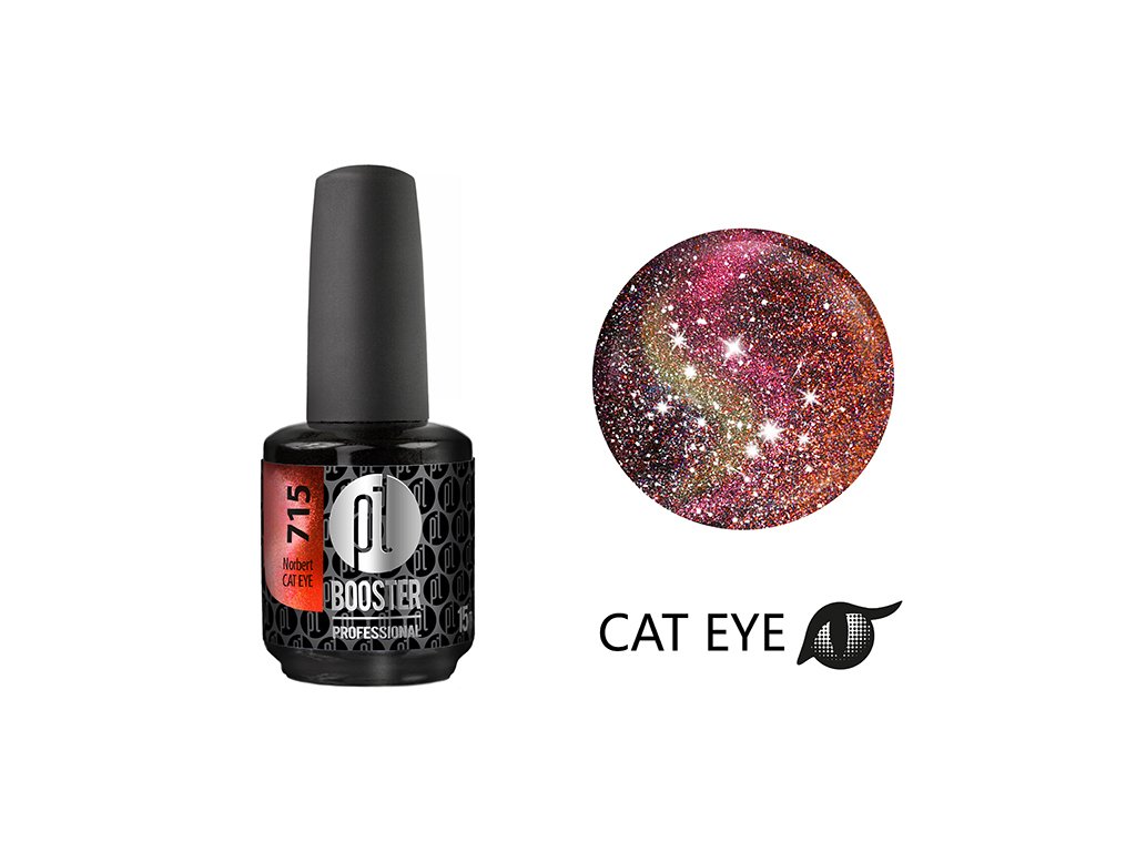 Platinum LED-tech BOOSTER COLOR  - Cat Eye Dragon - Norbert (715), 15ml - Gel-lak BEZ PILOVÁNÍ