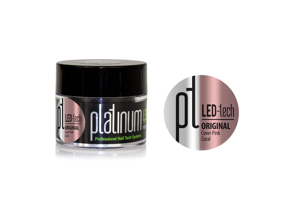 Platinum PLATINUM LED-tech ORIGINAL Cover Pink Coral, 40g - Gel đắp ngụy trang (30 giây LED/120 giây UV)