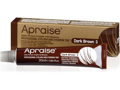 APRAISE Màu nhuộm chuyên nghiệp dành cho lông mi và lông mày - màu nâu sẫm DARK BROWN 3, 20 ml (Optic Chroma Complex 8+ Weec