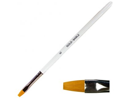 Cọ đắp gel dẹt số. 6 lông nylon - tay cầm plexiglass (35)