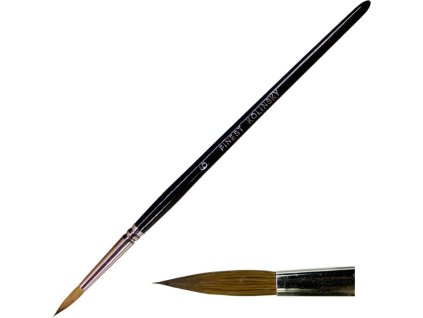 CỌ dành cho ACRYLIC  hình tròn số. 6 lông tự nhiên Kolinsky -  tay cầm bằng gỗ (38)