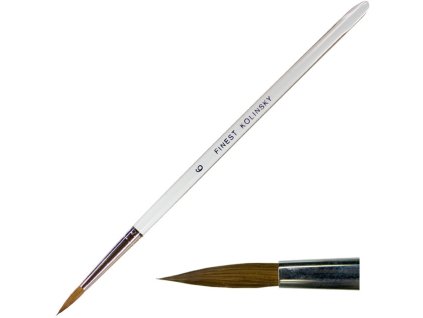 CỌ dành cho ACRYLIC  hình tròn số. 6 lông tự nhiên Kolinsky - tay cầm plexiglass (39)