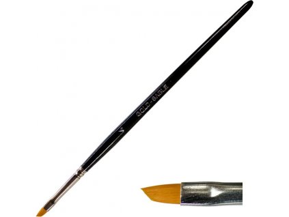 CỌ nghiêng cho móng Franch số. 4 lông nylon -  tay cầm bằng gỗ (60)