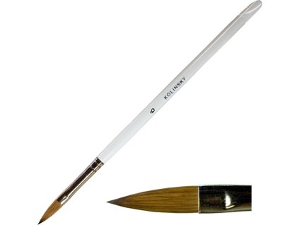CỌ Hình bầu dục số. 6 lông tự nhiên Kolinsky - tay cầm plexiglass (69)