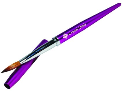 Crystal Nails CỌ dành cho acrylic KOLINSKY số. 6, màu hông với nắp, thiết kế từ kim loại để bảo trì tốt hơn