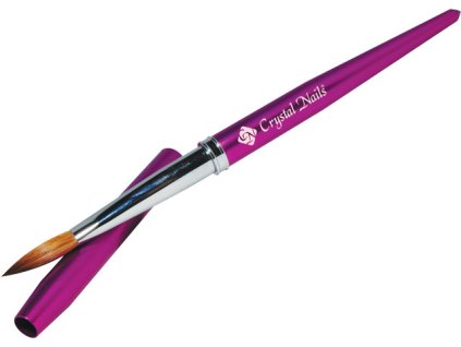 Crystal Nails CỌ dành cho acrylic KOLINSKY số. 8, màu hông với nắp, thiết kế từ kim loại để bảo trì tốt hơn