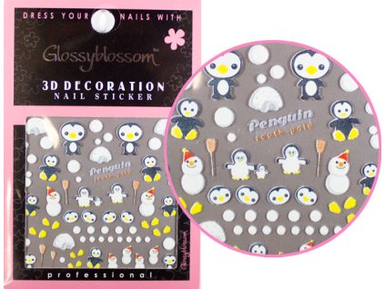NAIL STICKERS - Miếng dán móng tay - PENGUIN SOUTH POLE (L-06)