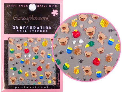 NAIL STICKERS - Miếng dán móng tay - HONEY BEAR (L-08)