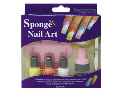 Konad KONEC VÝROBY - SADA SPONGE - pastel oranžová+pastel žlutá+perlet bílá