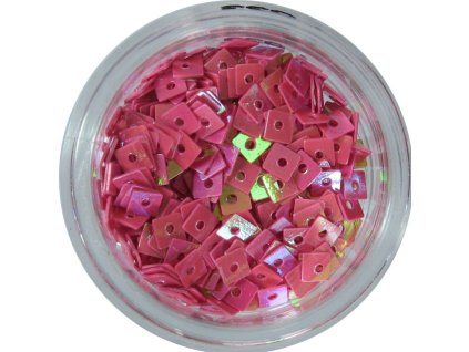 Squares with hole - pink opal (02/923L)