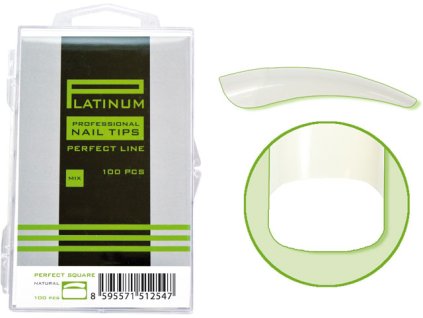 Platinum Nail tips PERFECT SQUARE - móng tip thẳng, phần dán lớn - NATURAL mix 100c