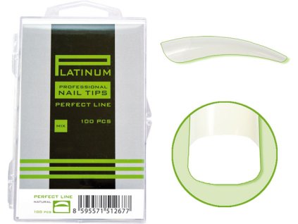 Platinum Nail tips PERFECT LINEAR - móng tip thẳng đầu thon, phần dán lớn - NATURAL mix 100c