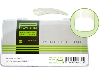 Platinum Nail tips PERFECT LINEAR - móng tip thẳng đầu thon, phần dán lớn - NATURAL mix 200c