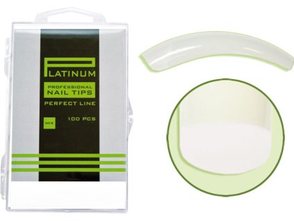 Platinum Nail tips PERFECT OVERLAP - móng tip cong, phần dán lớn - NATURAL mix.1-10 100c