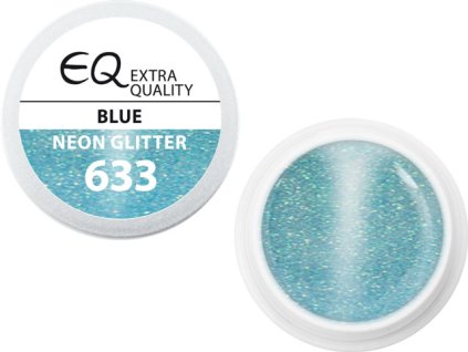 EBD 633 - Extra Quality Color Gel - NEON GLITTER BLUE, 5g (silver line)