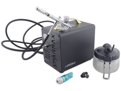 SPARMAX AIRBRUSH SET ARISM - Máy Nén Khí Phun Sơn AC-66hx, Súng phun sơn SP-35, sét làm sách SCP-700 - DÒNG CÓ GIỚI HẠN