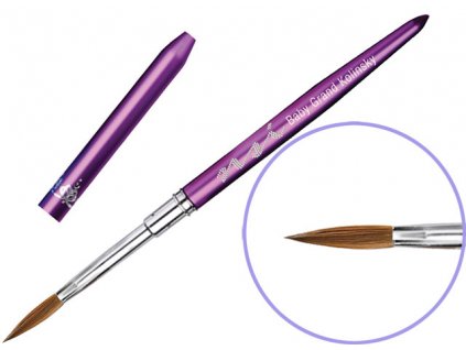 NSI CỌ - Baby Grand Kolinsky -  hình tròn số. 6, tay cầm kim loại  có nắp bảo vệ