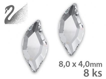 Swarovski Swarovski Overlays - Diamond Leaf - Crystal (đá mài, kích thước 8.0 x 4.0mm) gói 8c