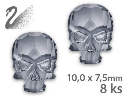 Swarovski Swarovski Overlays - Skull - Crystal Silver Night (đá mài, kích thước 10x7,5mm) gói 8c