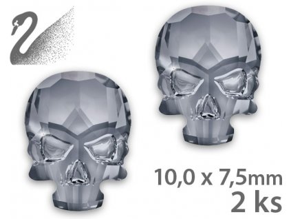 Swarovski Swarovski Overlays - Skull - Crystal Silver Night (đá mài, kích thước 10x7,5mm) gói 2c