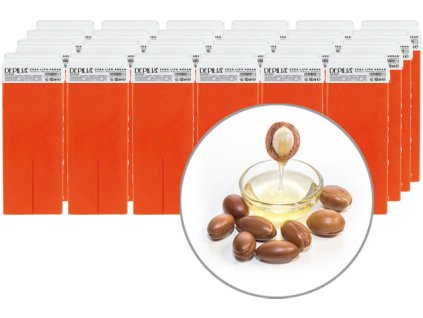 Depilia Liposoluble Wax - Bộ tẩy lông - roll-on, đầu to, 24c x 100ml -  Dầu argan