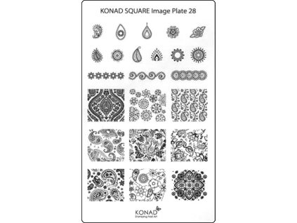 Konad Khuân mẫu in trang trí SQUARE 28