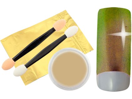 CHROME PIGMENT - Bột chrom với hai cái cọ - CHAMELEON BRONZ-GOLD (15)