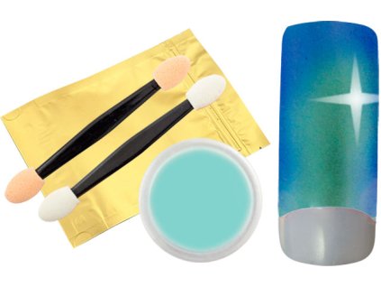 CHROME PIGMENT - Bột chrom với hai cái cọ - CHAMELEON BLUE-VIOLET (17)