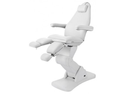 MedHelp Luxusní pedikérské křeslo se 3 motory, otočné, s vyklápěcími podnožkami - bílé (2245A)