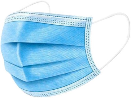 khẩu trang ba lớp màu xanh nam với dây chun - HIGH EFFICIENCY 3-LAYER – 50c