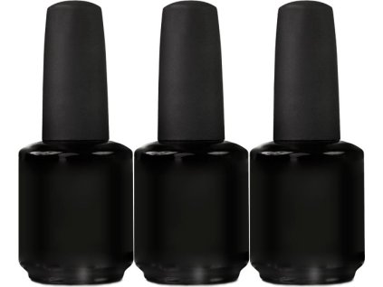 Lahvička černá prázdná 15ml s pogumovaným víčkem a patentovaným štětečkem 3ks
