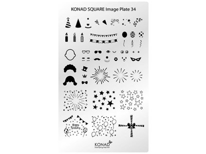 Konad Khuân mẫu in trang trí SQUARE 34