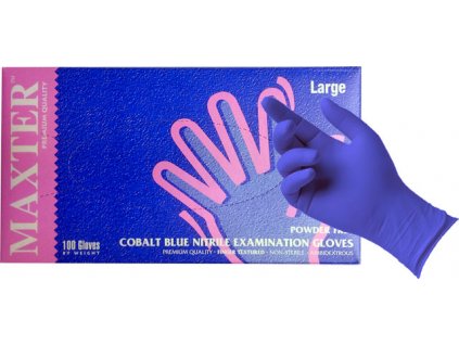 Găng tay nitrile không bột Maxter PQ, màu xanh, sz. M (100cái/hộp)