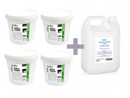 Platinum 4 x 2kg Bộ bột acrylic to +3,7l Acrylic liquid clear miễn phí