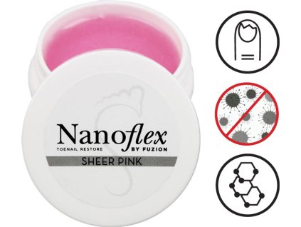 NanoFlex NANOFLEX UV/LED - rekonstrukční antifungal gel s nanostříbrem - SHEER PINK - 15g