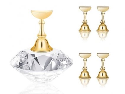 NAIL ART TIP HOLDER – stojánek a 5ks magnetických držáků na tipy – CRYSTAL